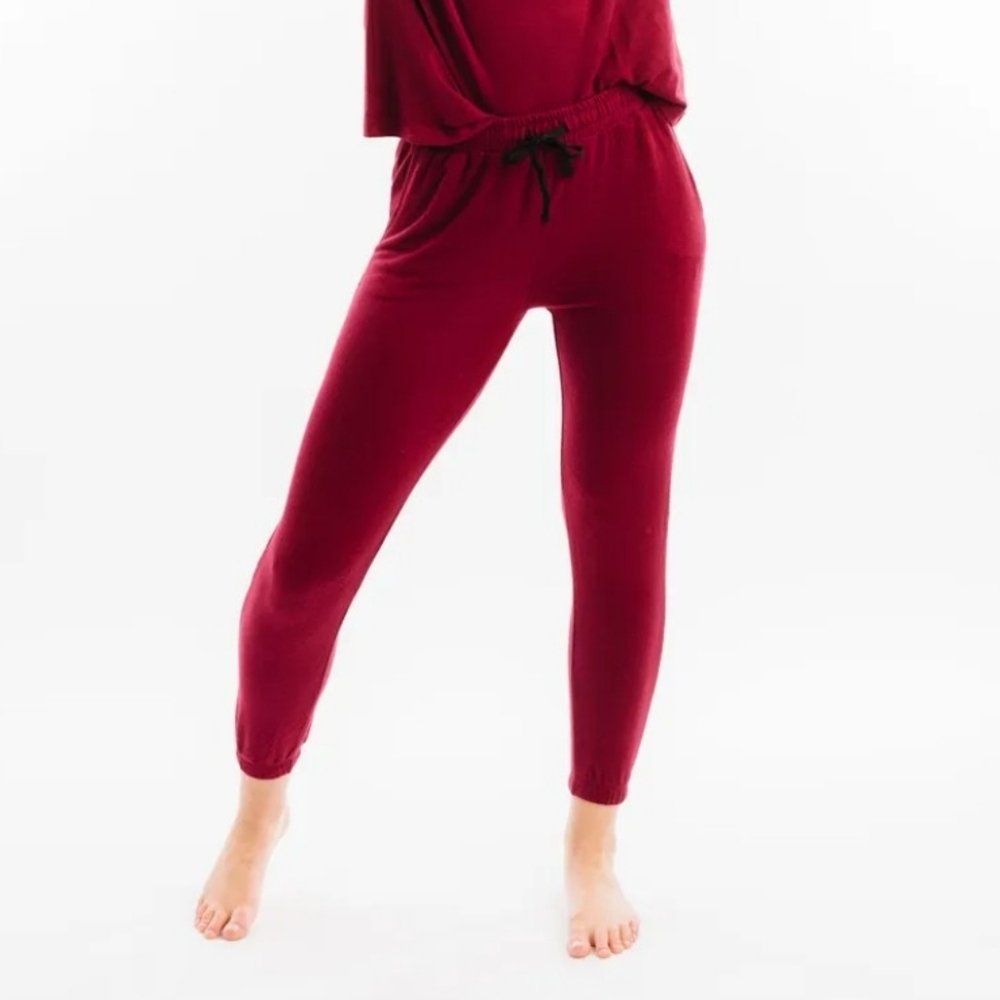 Women's Burgundy Lounge Pants Sweats Zyia Large Like New